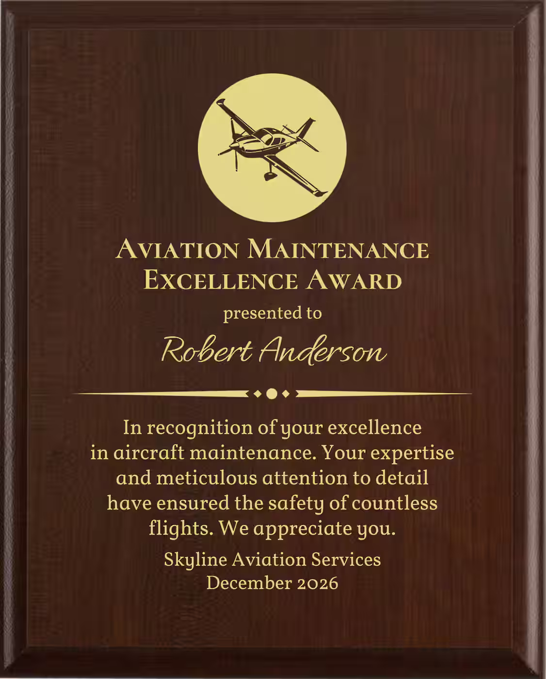Best Aircraft Mechanic Award