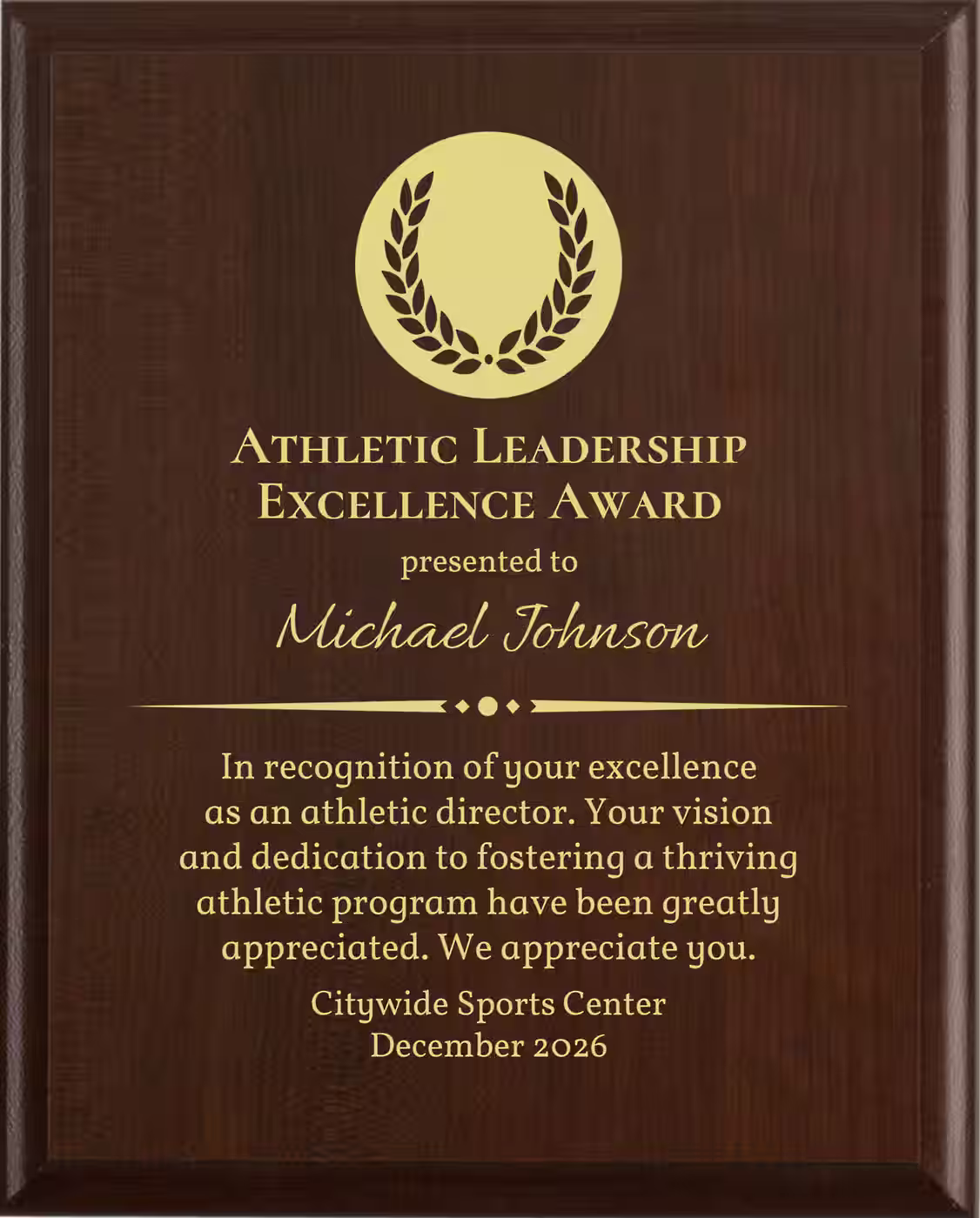 Best Athletic Director Award