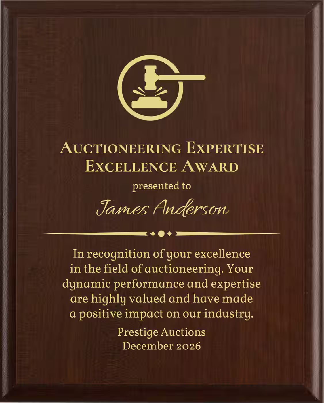 Best Auctioneer Award
