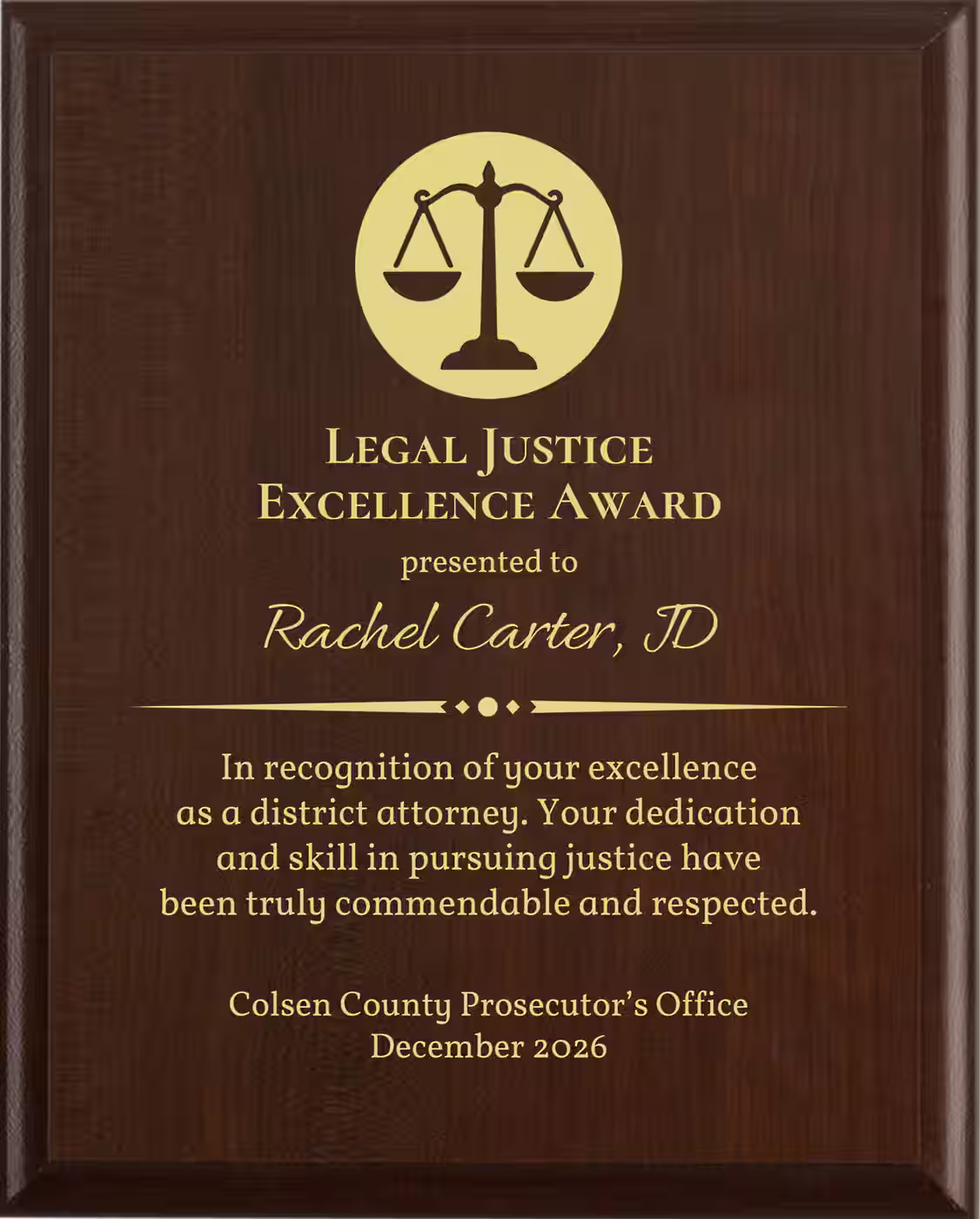 Best District Attorney Award