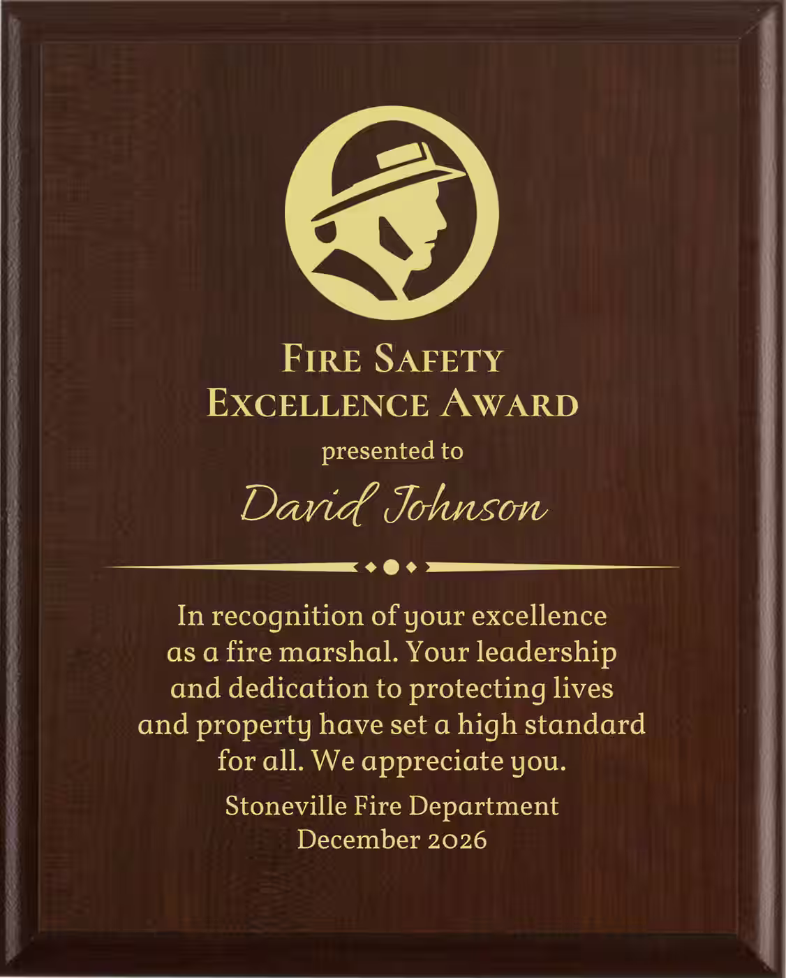 Best Fire Marshal Award