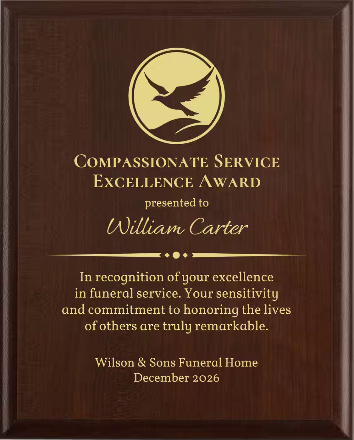 Best Funeral Director Award