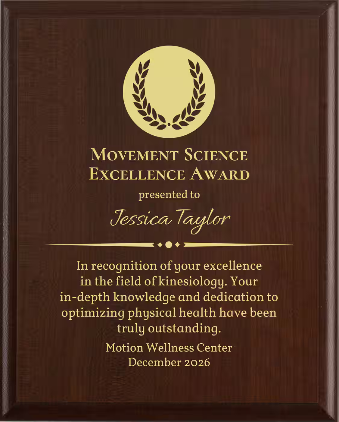 Best Kinesiologist Award