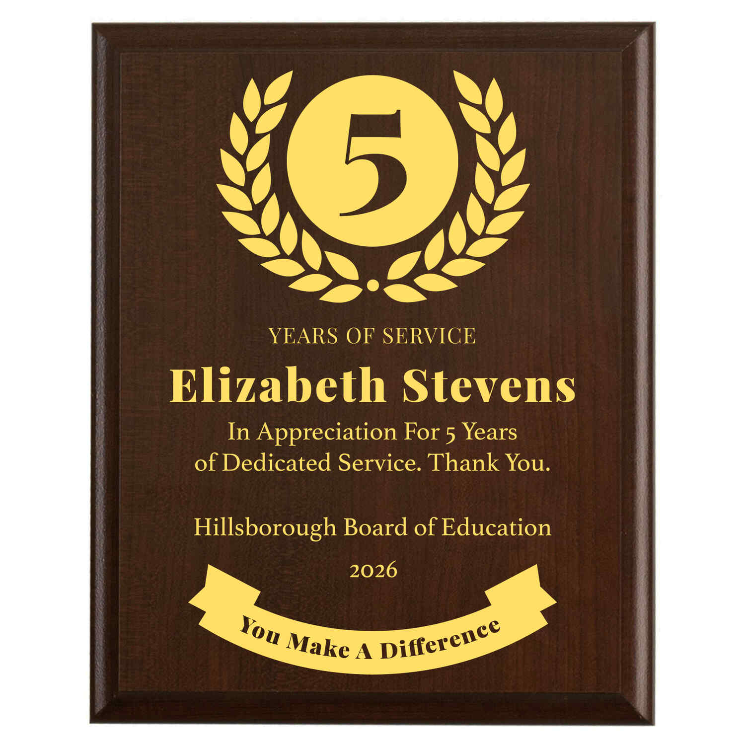 Hillsborough Board of Education award example 1