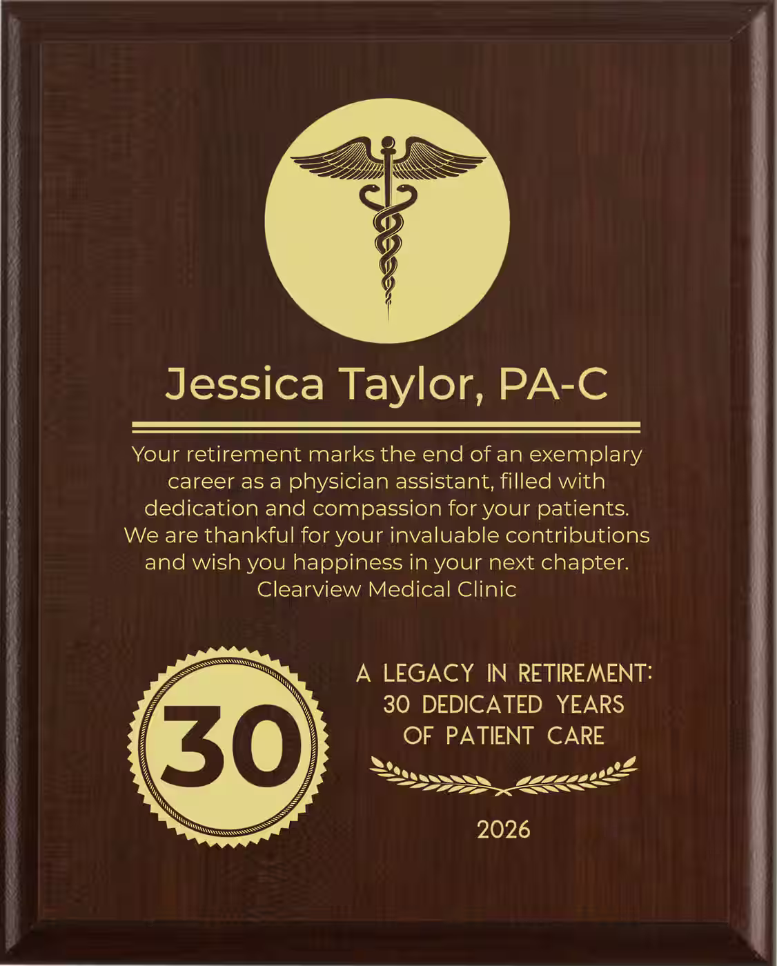Physician Assistant Retirement Award