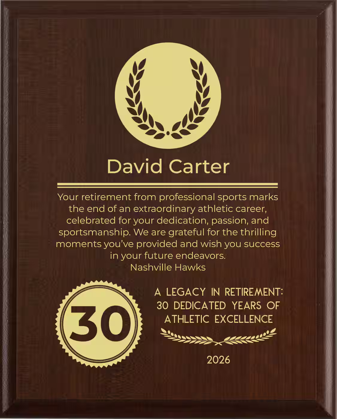 Athlete Retirement Award