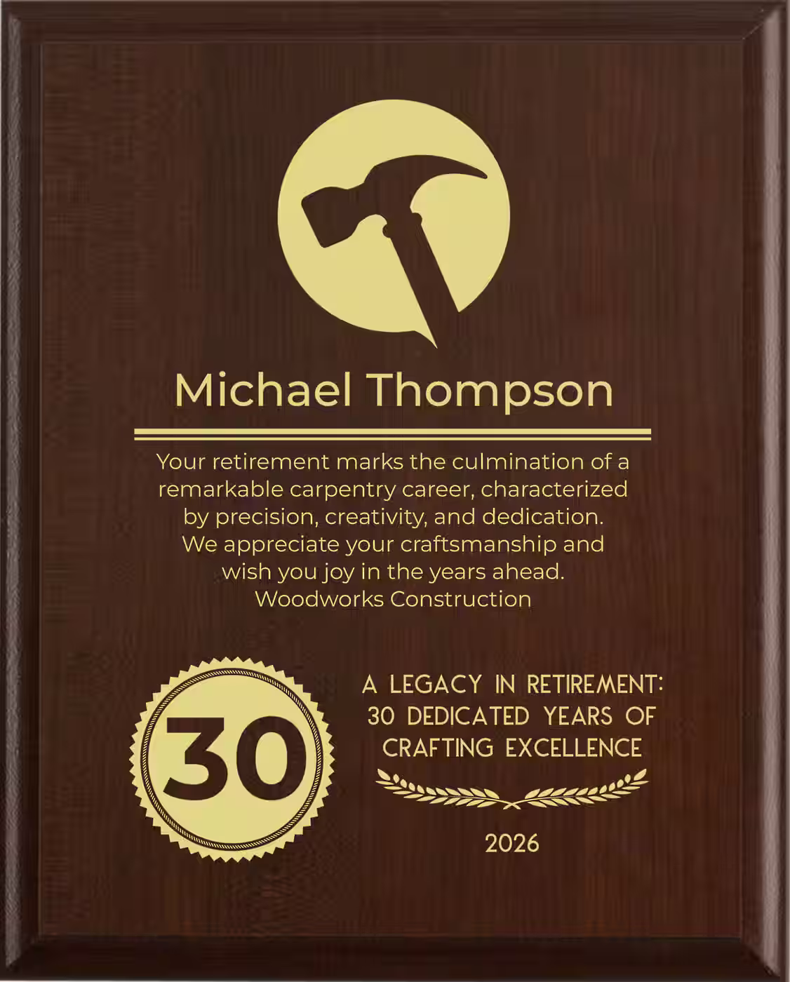 Carpenter Retirement Award