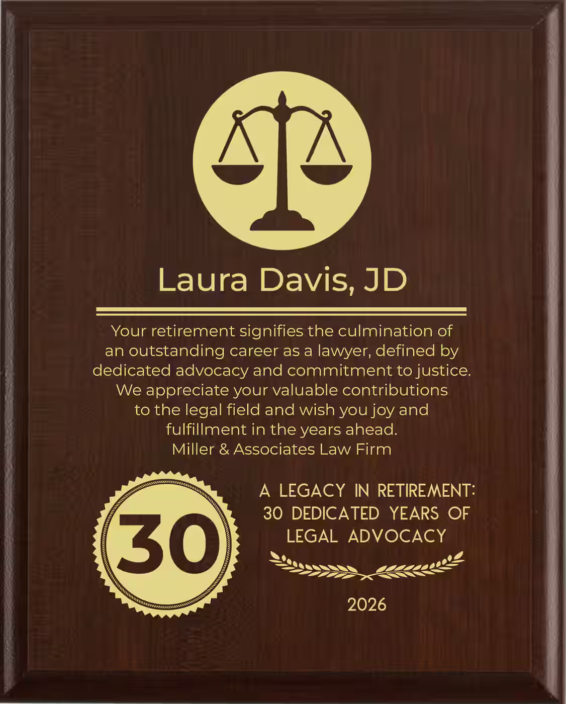 Lawyer Retirement Award