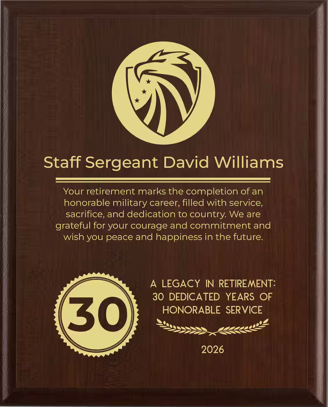 Military Retirement Award