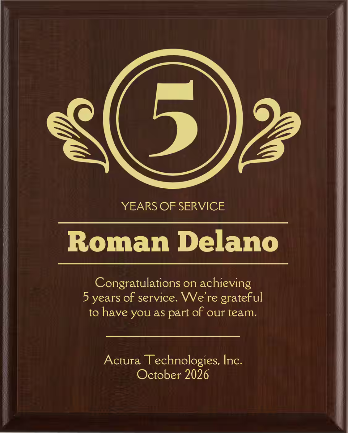 Art Deco - Years of Service Award