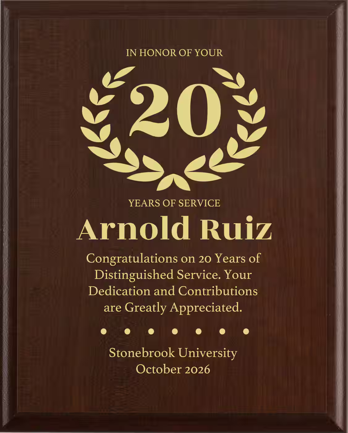 Scholar - Years of Service Award