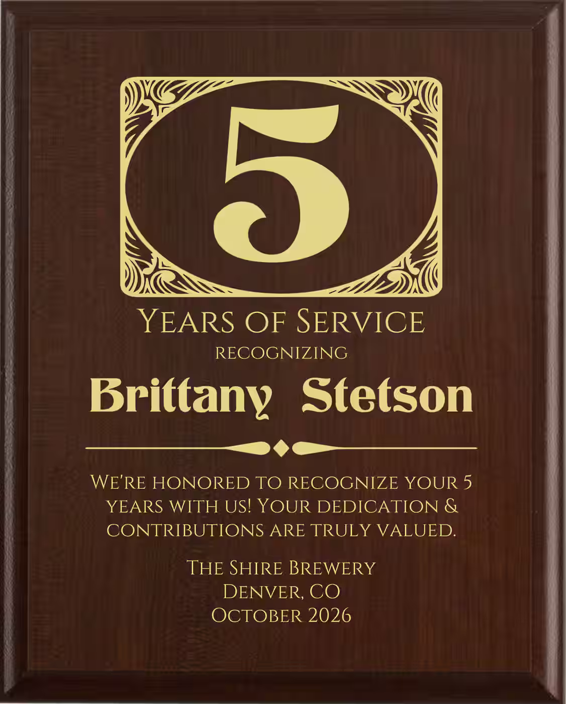 Shire - Years of Service Award