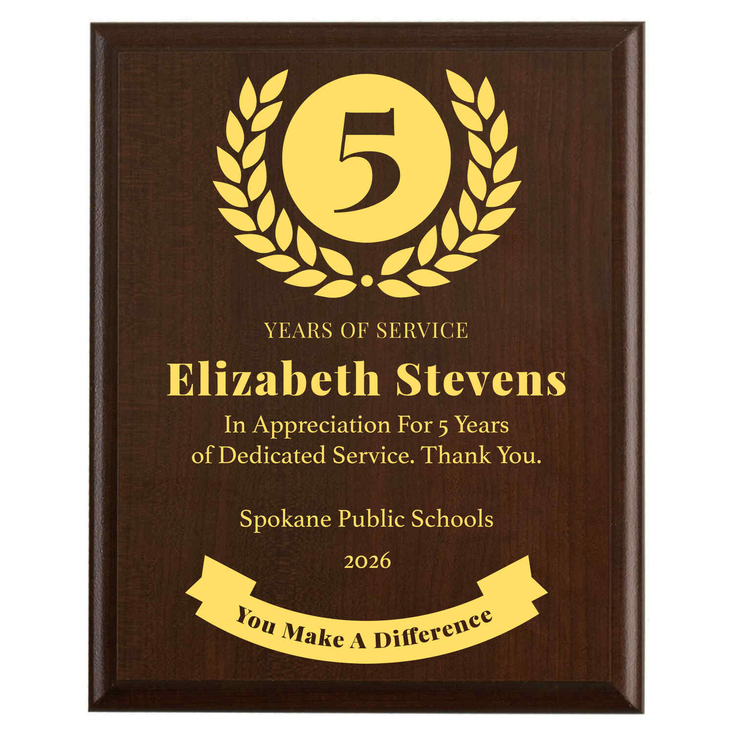 Spokane Public Schools award example 1