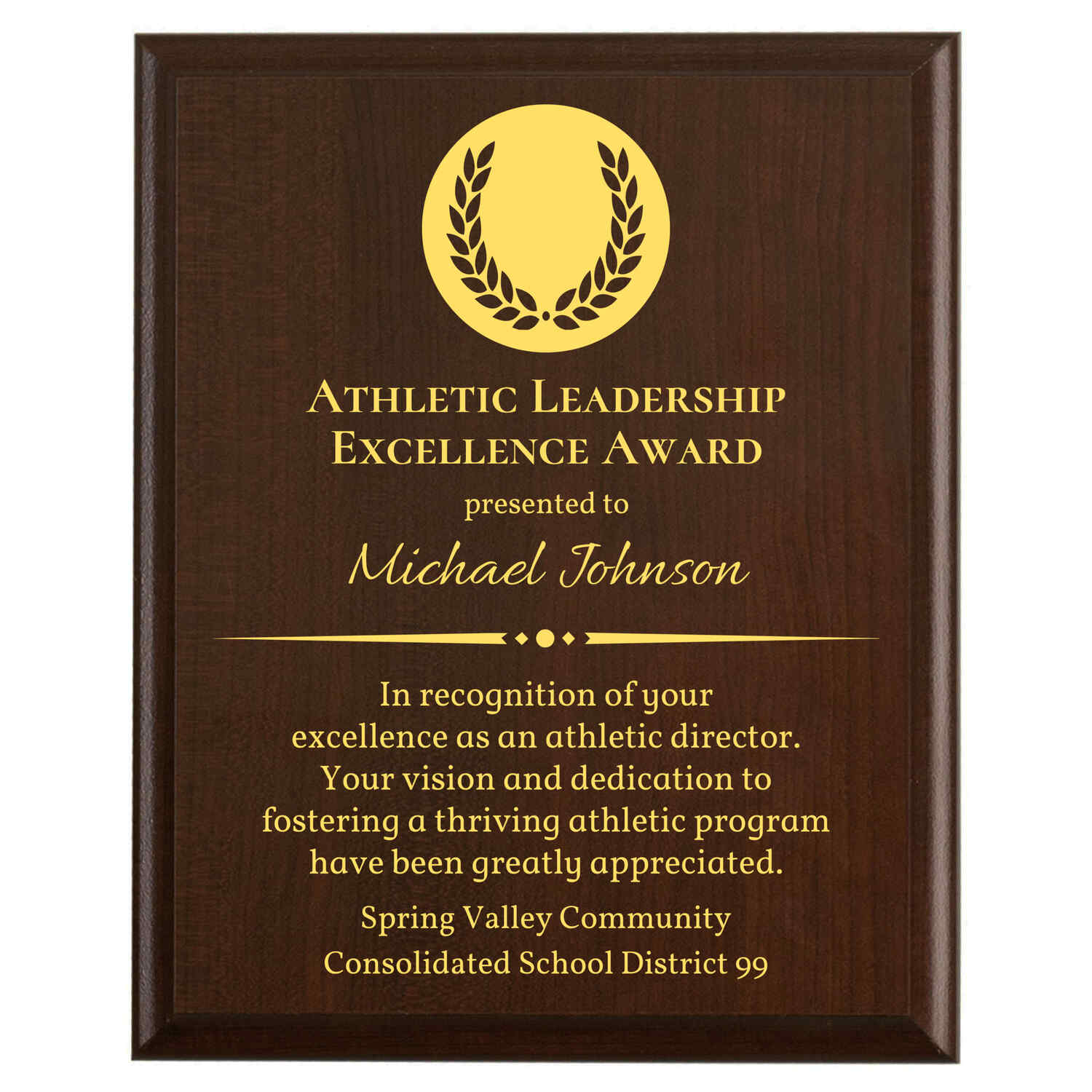 Spring Valley Community Consolidated School District 99 award example 6