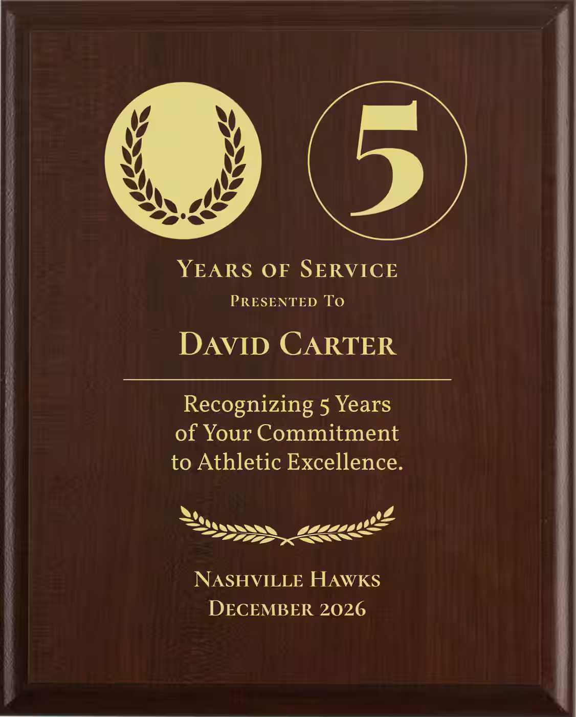 Athlete Years of Service Award