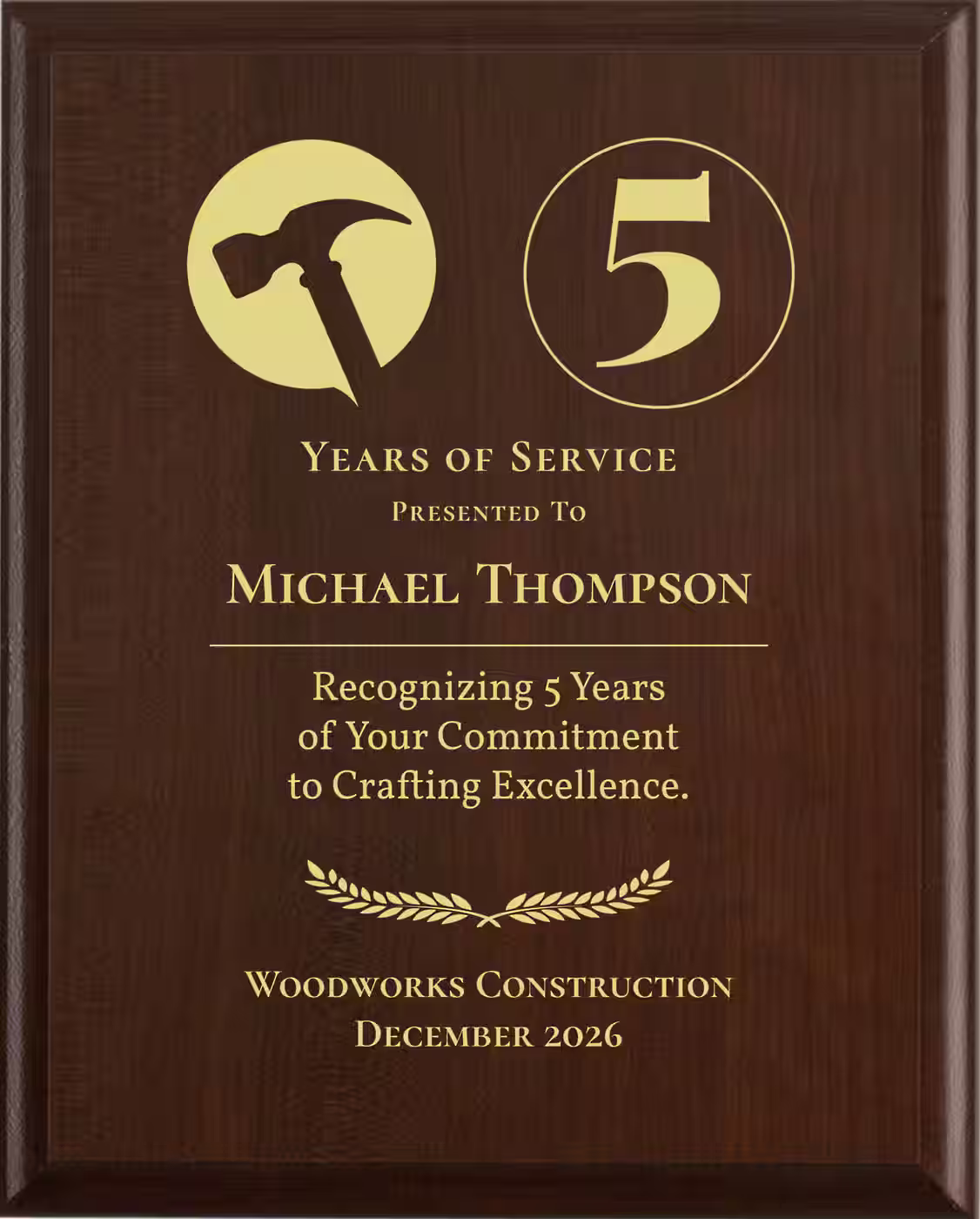 Carpenter Years of Service Award